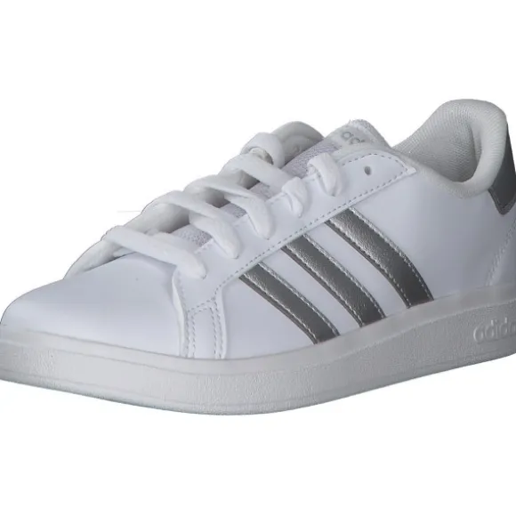 Adidas Core Grand Court 2.0 K, Sneakers Low, Damen, Weiß (Weiß/Silber)