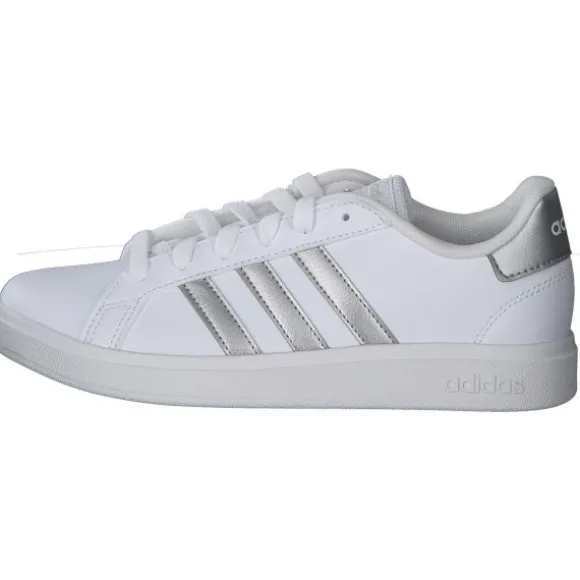 Adidas Core Grand Court 2.0 K, Sneakers Low, Damen, Weiß (Weiß/Silber)