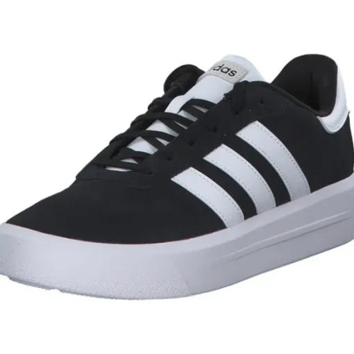 Adidas Court Platform Suede, Schnürschuhe, Schwarz