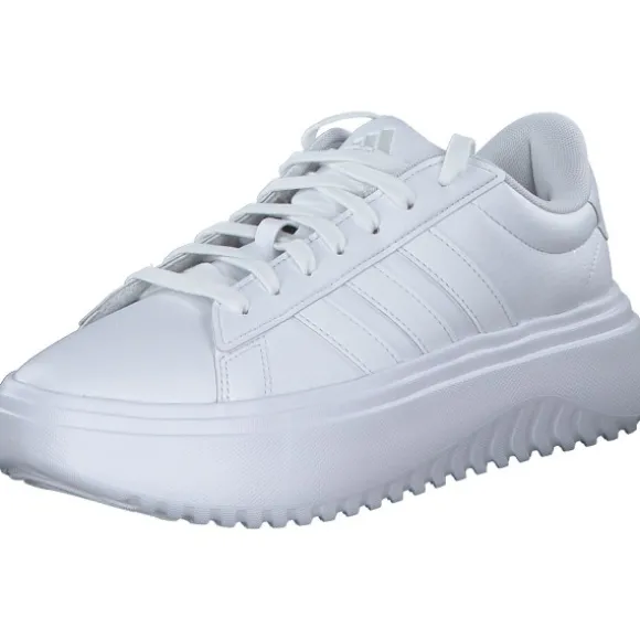 Adidas Grand Court Platform Suede, Schnürschuhe, Damen, Weiß