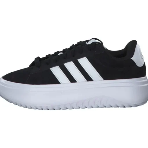 Adidas Grand Court Platform Suede, Schnürschuhe, Damen, Schwarz