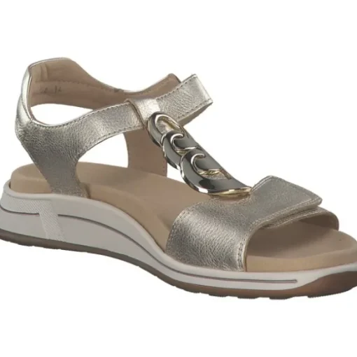 Ara Osaka 34826, Keilsandaletten, Damen, PLATIN