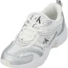 Calvin Klein YW0YW01381, Schnürschuhe, Damen, weiß silber metallic