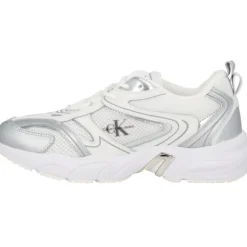 Calvin Klein YW0YW01381, Schnürschuhe, Damen, weiß silber metallic