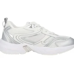 Calvin Klein YW0YW01381, Schnürschuhe, Damen, weiß silber metallic