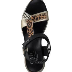 Cetti C1317, Plateau-Sandaletten, Damen, leopardo multicolor