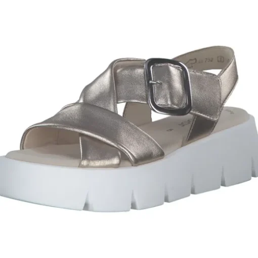 Gabor 64.752, Keilsandaletten, Damen, puder (weiss)