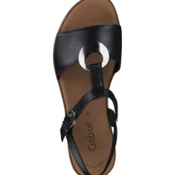 Gabor 44.562, Keilsandaletten, Damen, schwarz(altsilber)