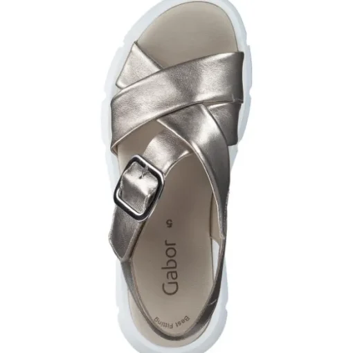 Gabor 64.752, Keilsandaletten, Damen, puder (weiss)