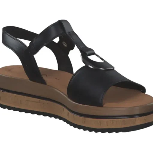 Gabor 44.562, Keilsandaletten, Damen, schwarz(altsilber)