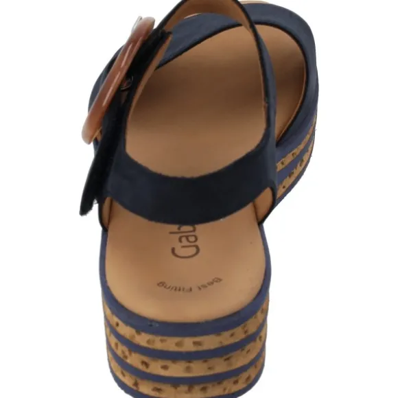 Gabor 44.550, Plateau-Sandaletten, Damen, Blau