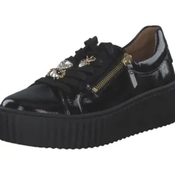 Gabor 53.201.97, Schnürschuhe, Damen, schwarz (gold)