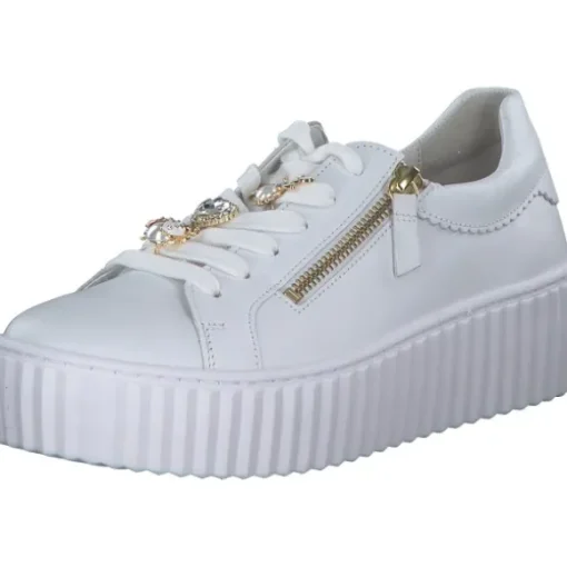Gabor 53.201.21, Schnürschuhe, Damen, weiss (gold)