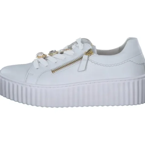 Gabor 53.201.21, Schnürschuhe, Damen, weiss (gold)