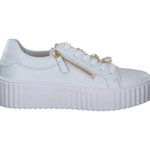 Gabor 53.201.21, Schnürschuhe, Damen, weiss (gold)