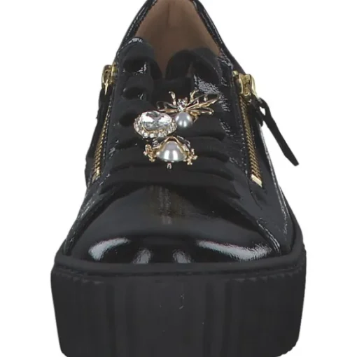 Gabor 53.201.97, Schnürschuhe, Damen, schwarz (gold)