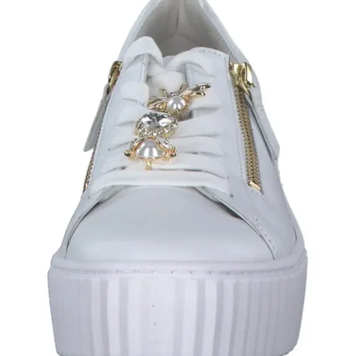 Gabor 53.201.21, Schnürschuhe, Damen, weiss (gold)