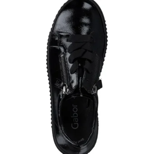 Gabor 53.334.97, Schnürschuhe, Damen, Schwarz (Schwarz Lack)