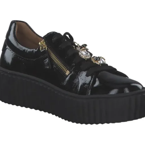 Gabor 53.201.97, Schnürschuhe, Damen, schwarz (gold)