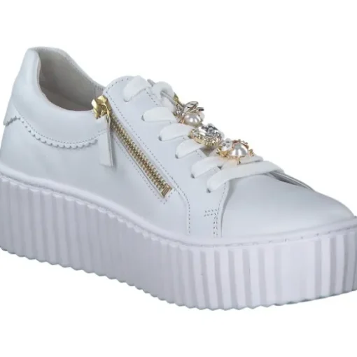 Gabor 53.201.21, Schnürschuhe, Damen, weiss (gold)