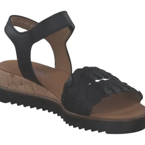 Gabor Comfort 62.759, Keilsandaletten, Damen, schwarz(Kork/schw)