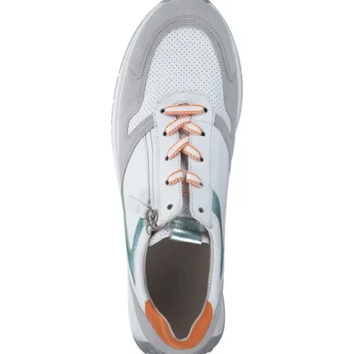 Gabor Comfort 46.428, Schnürschuhe, Damen, weiß/grey/mint/oran