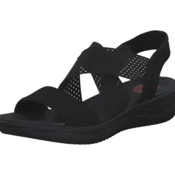 Jana Shoes 28768, Keilsandaletten, Damen, Schwarz