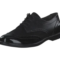 Jana Shoes 23260, Schnürschuhe, Damen, Schwarz