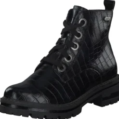 Jana Shoes 26209, Schnürstiefel, Damen, Schwarz