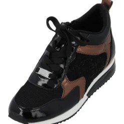 La Strada 2303455-1045 SNEAKER, Schnürschuhe, Damen, BLACK/BRONZE/MESH