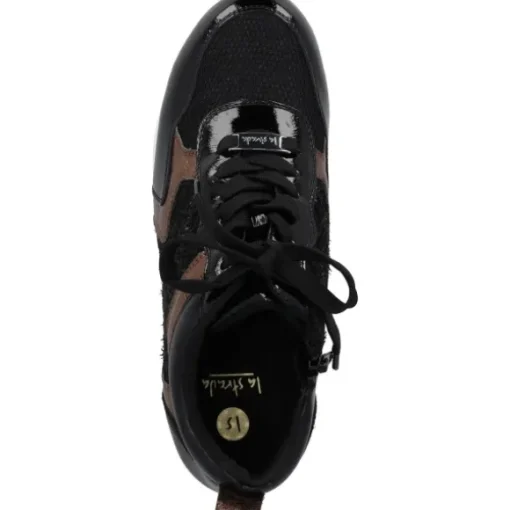 La Strada 2303455-1045 SNEAKER, Schnürschuhe, Damen, BLACK/BRONZE/MESH