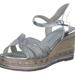 Marco Tozzi 28370, Plateau-Sandaletten, Damen, Grau (Silver Comb)
