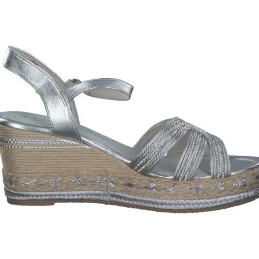 Marco Tozzi 28370, Plateau-Sandaletten, Damen, Grau (Silver Comb)