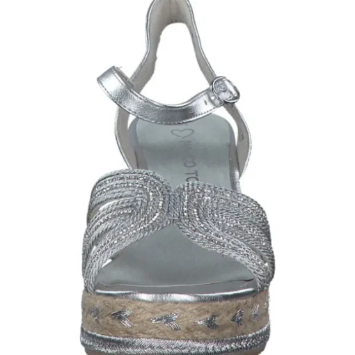 Marco Tozzi 28370, Plateau-Sandaletten, Damen, Grau (Silver Comb)