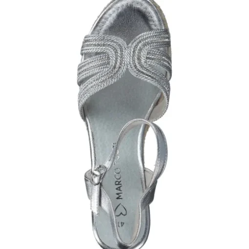 Marco Tozzi 28370, Plateau-Sandaletten, Damen, Grau (Silver Comb)