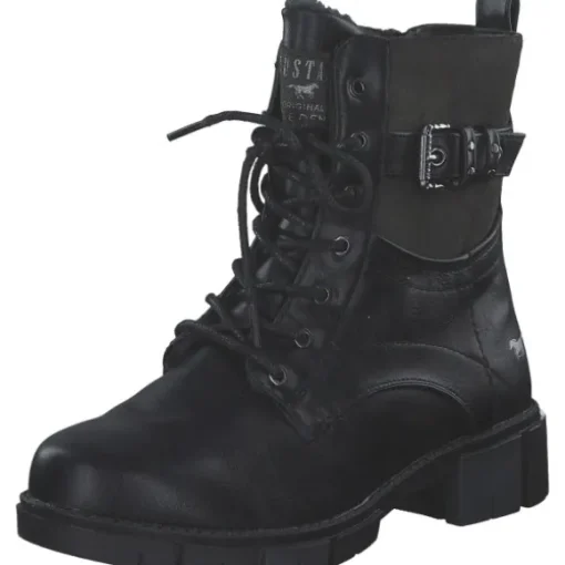 Mustang 1443601-9, Schnürstiefel, Damen, Schwarz