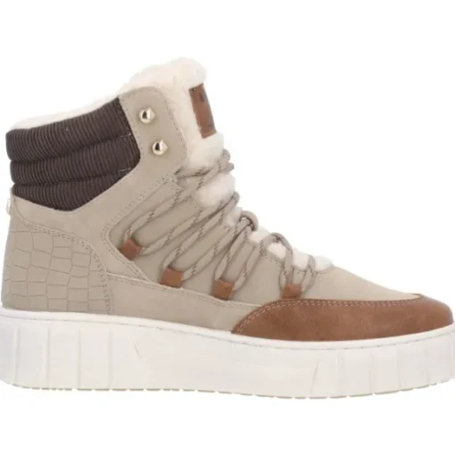 Mustang 1446601, Schnürstiefel, Damen, taupe