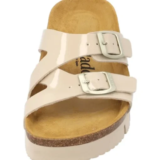 Palado Arrila PL, Plateau-Pantoletten, Damen, Beige Lack