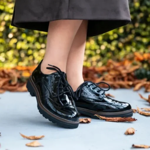 Palado Casula by Sila Sahin, Brogues, Damen, Schwarz Lack