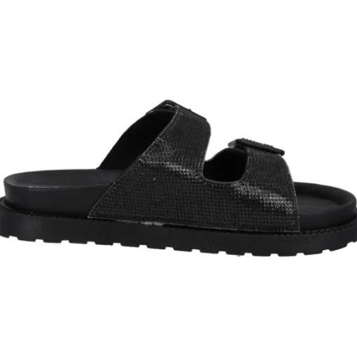 Palado Irisa, Plateau-Pantoletten, Damen, Schwarz Strass