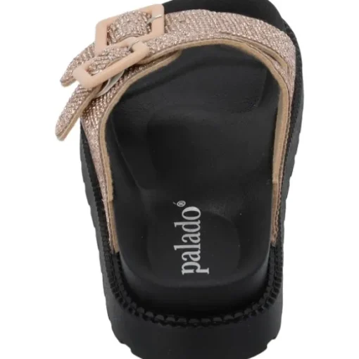 Palado Irisa, Plateau-Pantoletten, Damen, Bronze Strass