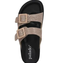 Palado Irisa, Plateau-Pantoletten, Damen, Bronze Strass