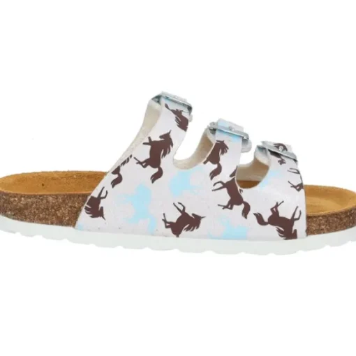 Palado Kids Capri G Print, Pantoletten, Kinder, Weiß Unicorn