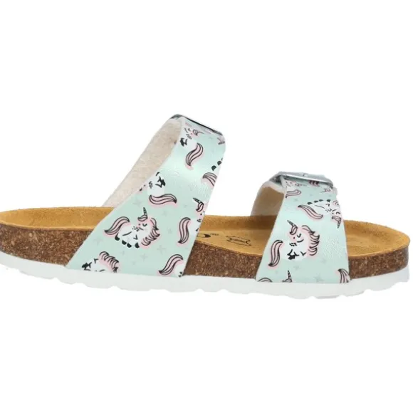 Palado Kids Samos G Print, Pantoletten, Kinder, Türkis Metallic Unicorn