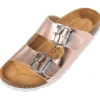 Palado Korfu Metallic, Pantoletten, Damen, Kupfer-Rose/Silber