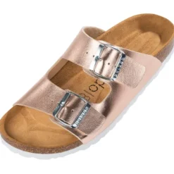 Palado Korfu Metallic, Pantoletten, Damen, Kupfer-Rose/Silber