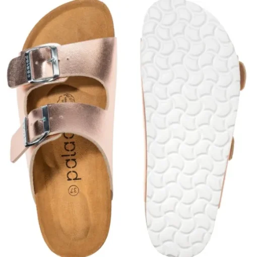 Palado Korfu Metallic, Pantoletten, Damen, Kupfer-Rose/Silber