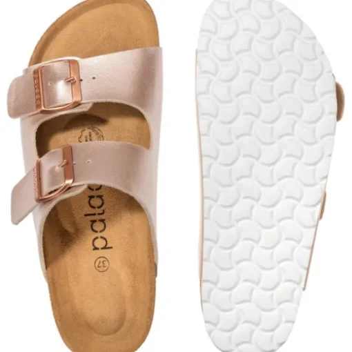 Palado Korfu Metallic, Pantoletten, Damen, Champagner-Rose