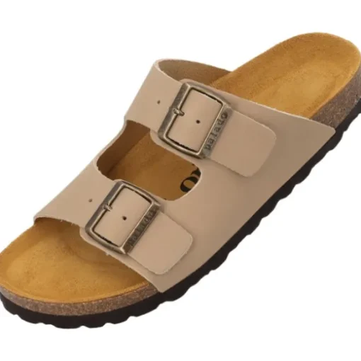 Palado Korfu Oiled Premium Leather, Pantoletten, Damen, Taupe/Velours