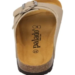 Palado Korfu Oiled Premium Leather, Pantoletten, Damen, Taupe/Velours